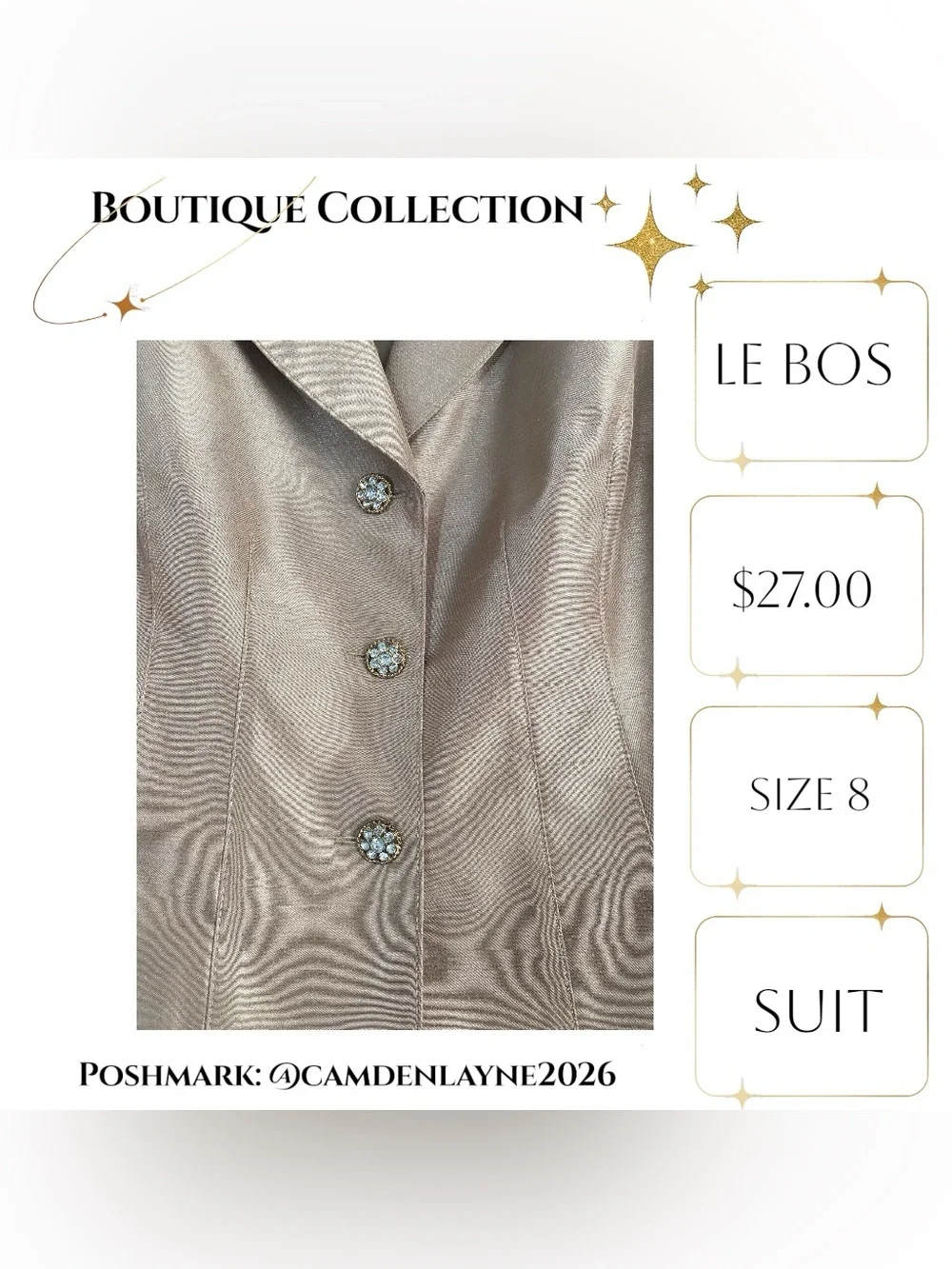 Iridescent Champagne Jacket with Pencil Skirt Outfit -Sleek Professional Styling